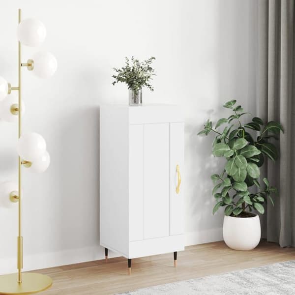 Maison Exclusive - Hvidt buffet 34,5x34x90 cm ingeniørtræ