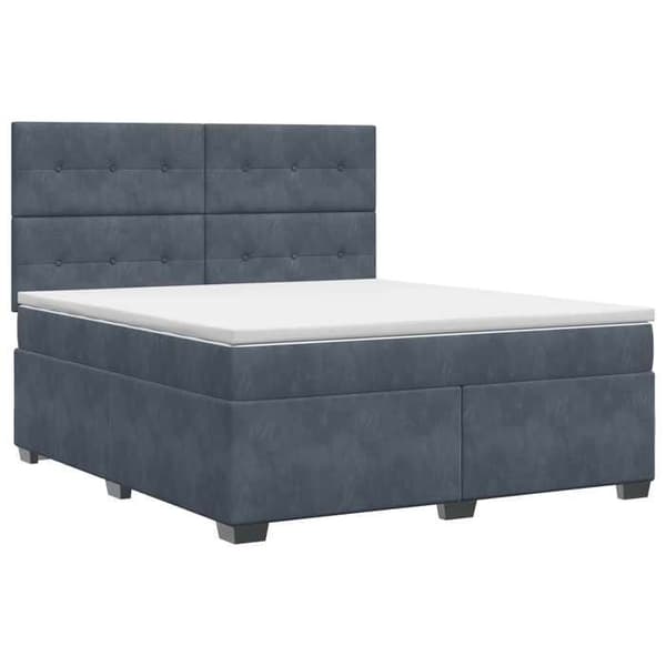Maison Exclusive - Boxspring seng med madras Mørkegrå 140 x 200 cm Velour Mörkgrå