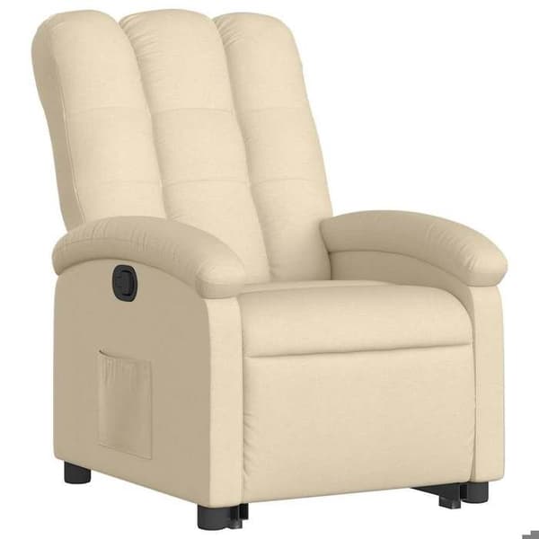 Maison Exclusive - Recliner Fåtölj Creme Tyg Grädde