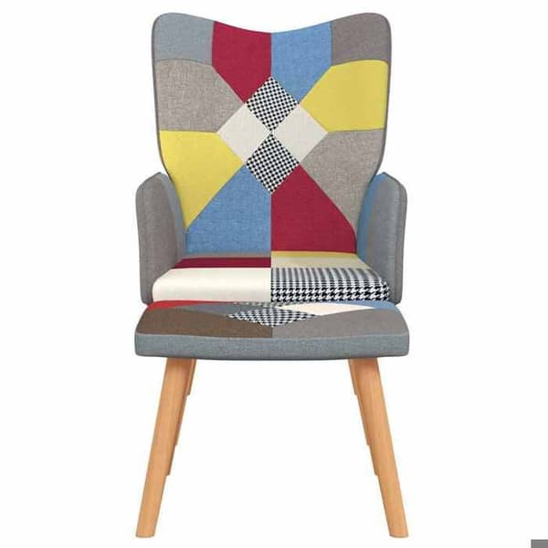 Maison Exclusive - Afslapningsstol med fodskammel Patchwork Stof