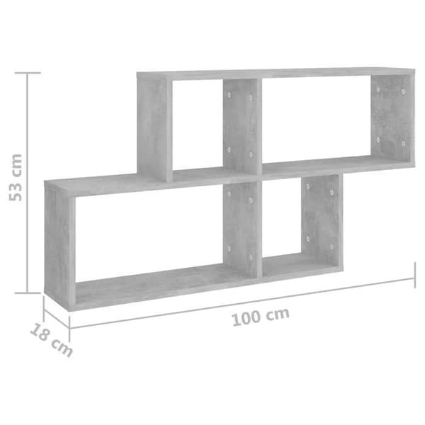 Maison Exclusive - Væghylde Grå beton 100x18x53 cm Ingeniørtræ