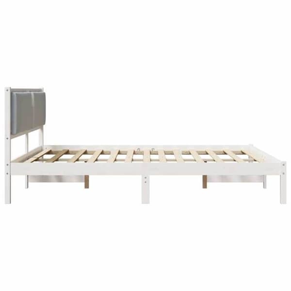 Maison Exclusive - Sängram Ljusgrå 180 x 200 cm Massivt trä