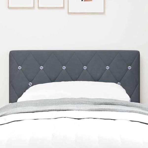 Maison Exclusive - LED-huvudgavel med LED-remsor Mörkgrå 80 cm Sammet