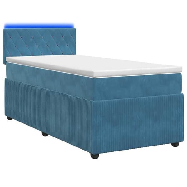Maison Exclusive - Boxspring-sänky sinisellä patjalla 90 x 200 cm Sametti