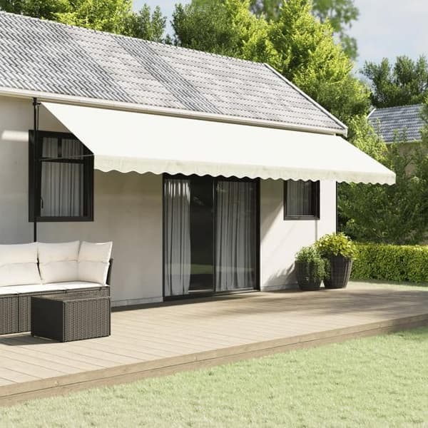 Maison Exclusive - Erstatningstof til markisedæmper i creme-striber 600 cm