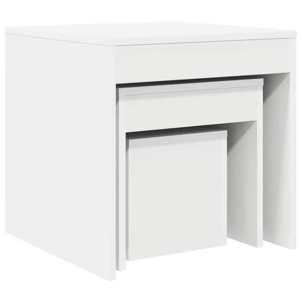 Maison Exclusive - 3 stk. Hvide Stabelbare Borde i Agglomeret