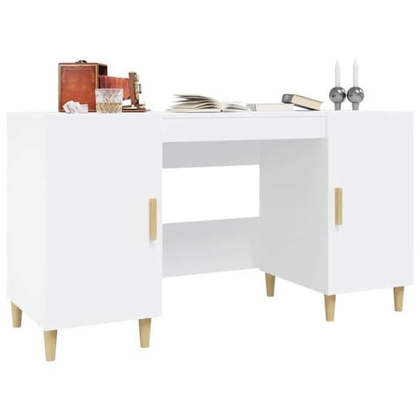 Bureau - EXKLUSIVT HUS - 140 x 50 x 75 cm - Vit - Ingenjörsträ - Förvaring & väggmontering Vit