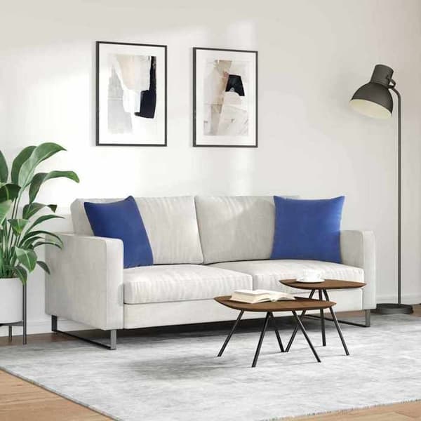 Stolsdynor - MAISON EXCLUSIVE - 45 x 45 cm - Blå polis - Kordflor - Set om 2 Blå polis