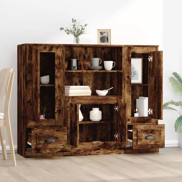 Buffet - Maison Exclusive - røgfyldt egetræ ingeniørtræ - stort opbevaring - tidløst design