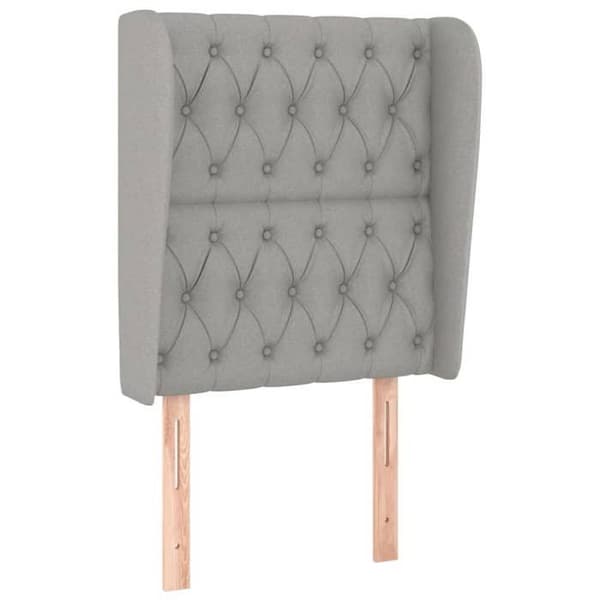 Maison Exclusive - Päätylevy korvilla Vaaleanharmaa 83x23x118/128 cm Kangas ljusgrått
