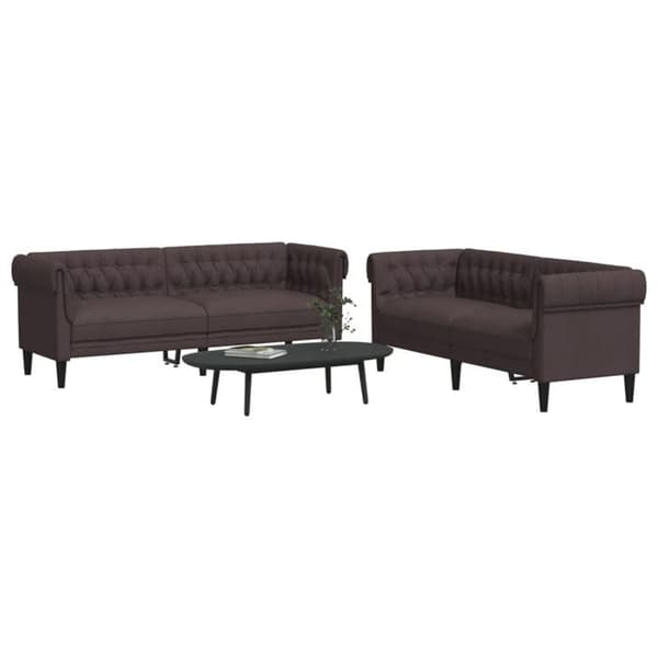 Maison Exclusive - Sæt af 2 sofaer mørkebrun stof