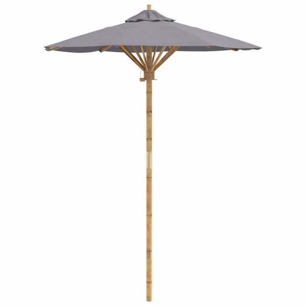 Maison Exclusive - Haveparasol Ø 150 x 210 cm Rund Bambus Mørkegrå