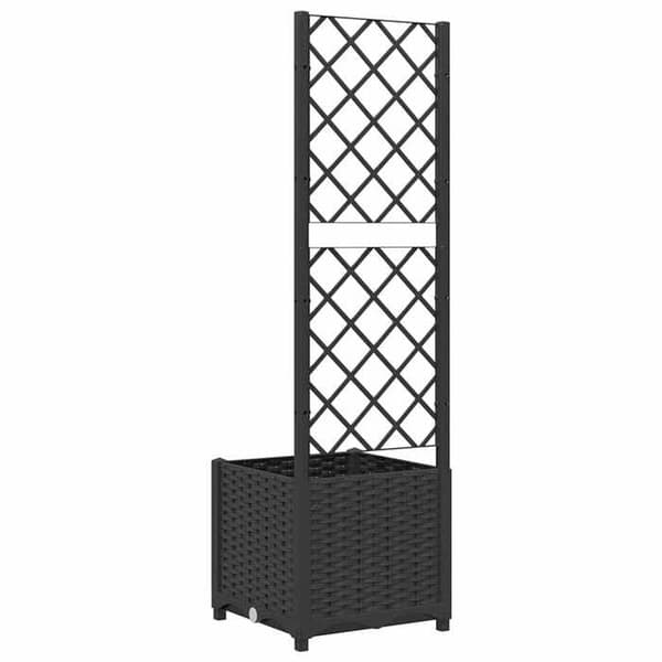 Maison Exclusive - Havekasse med espalier Sort 40x40x136 cm PP