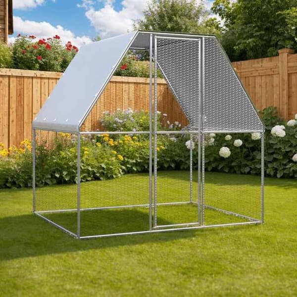 Maison Exclusive - Silver- och grå hönshus 2x2x2 m galvaniserat stål Silver och grått