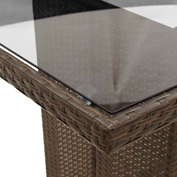 Maison Exclusive - 9-delars trädgårdsbistro set med bruna kuddar i polyrotting