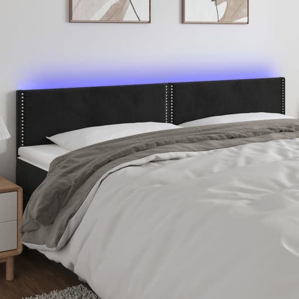 Maison Exclusive - LED-päätymustalla 200x5x78/88 cm sametti Svart