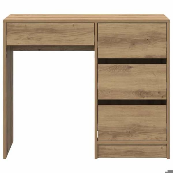 Maison Exclusive - Kontor i håndlavet egetræ, ingeniørtræ 90 x 37,5 x 75 cm Ek