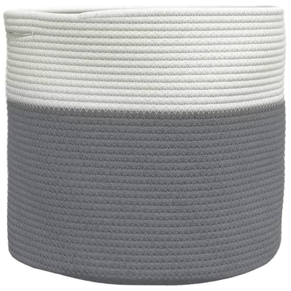Maison Exclusive - Grå och vit förvaringskorg Ø40x35 cm i bomull Grå och vit