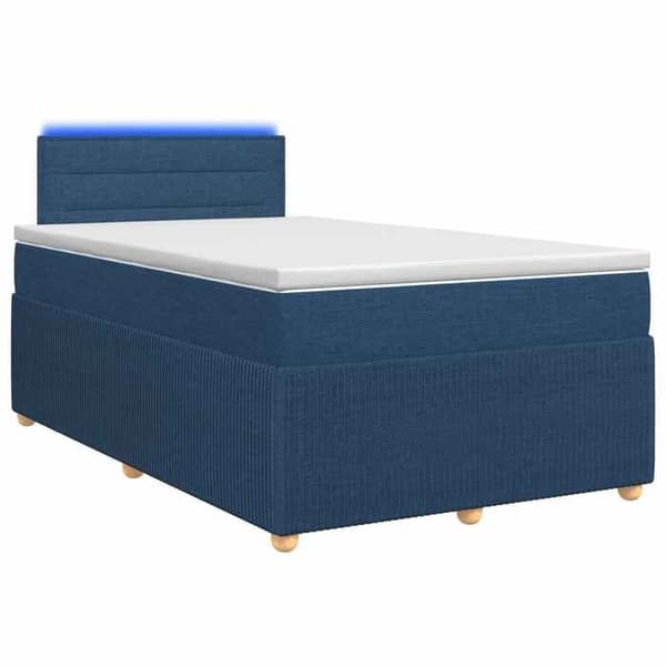 Maison Exclusive - Boxspring säng med madrass Blå 120 x 200 cm Tyg