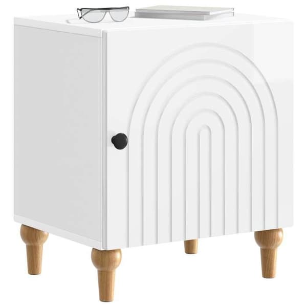 Maison Exclusive - Sängbord Vit glansig 43 x 34,5 x 50 cm