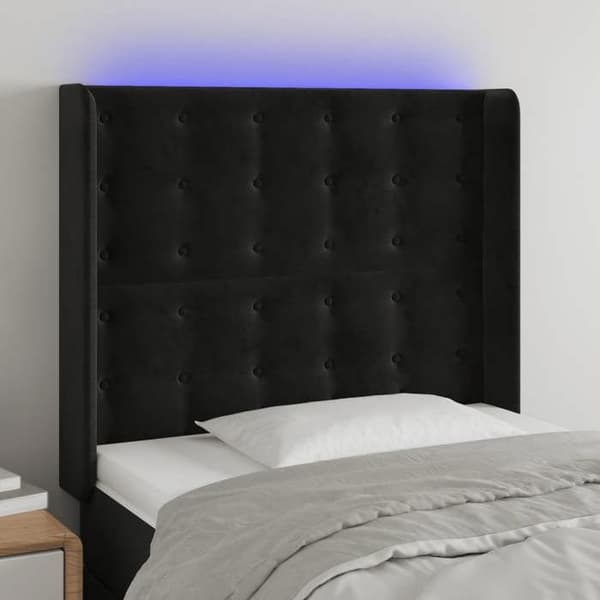 Maison Exclusive - LED-päätymustalla 83x16x118/128 cm sametti svart