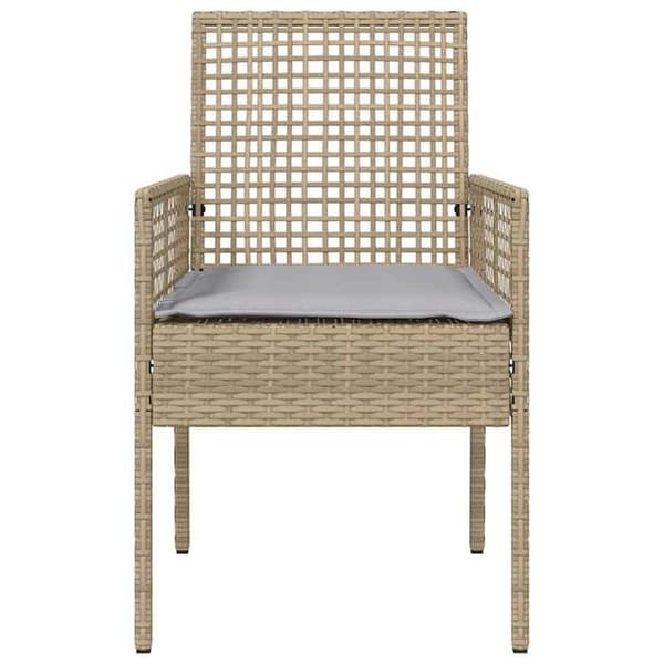 Maison Exclusive - Trädgårdsstol 2 st Beige polyrotting