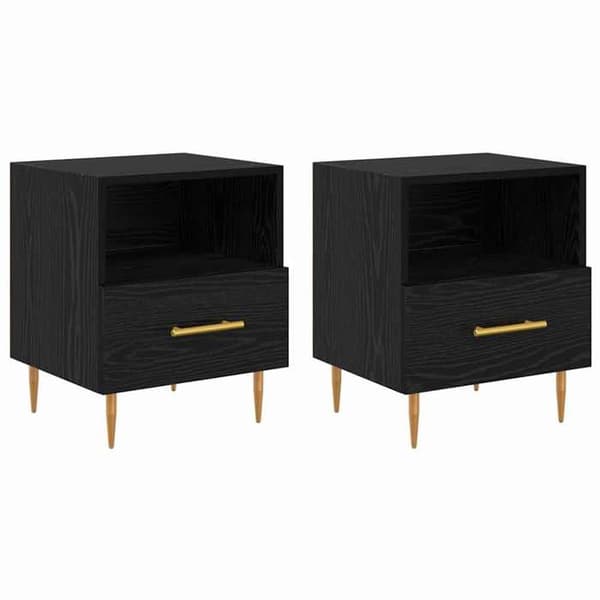 Maison Exclusive - Natbord 2 dele Sort 40 x 35 x 47,5 cm