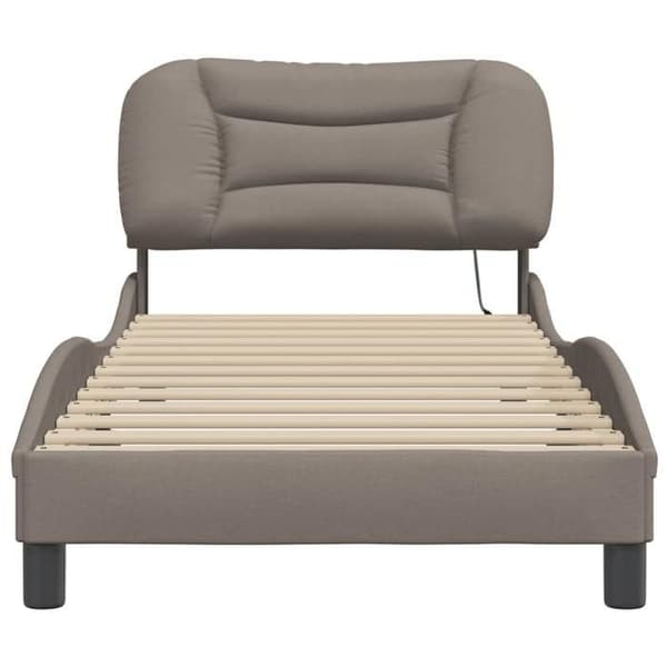 Sengestel - EKSKLUSIV HUS - Hvar - 90 x 200 cm - Taupe - Indbygget LED mol