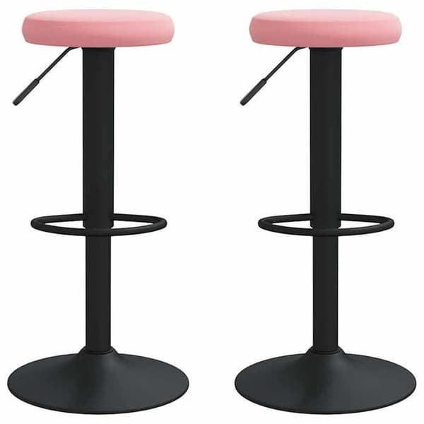 Maison Exclusive - Barstolar set om 2 rosa sammet