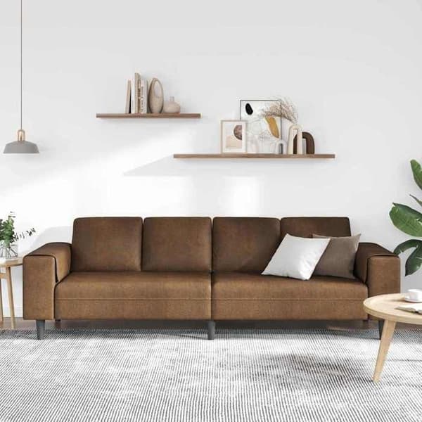 Soffa - EXKLUSIVT HUS - 250x77x76 cm - Brun - Polyesterbeläggning som är fläckavvisande - Mjuka skumkuddar brun