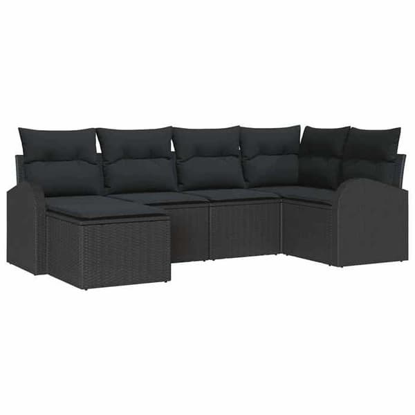 Maison Exclusive - 6 osan sohvasetti musta polyrottinki Svart