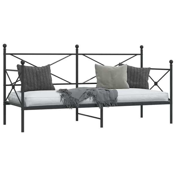 Sengestel - EKSKLUSIV HUS - Hvile seng - 80x200 cm - Sort stål - Lamelseng & opbevaring