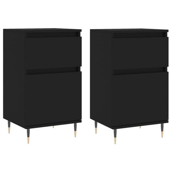 Maison Exclusive - Buffet 2 stk sort 40x35x70 cm ingeniørtræ
