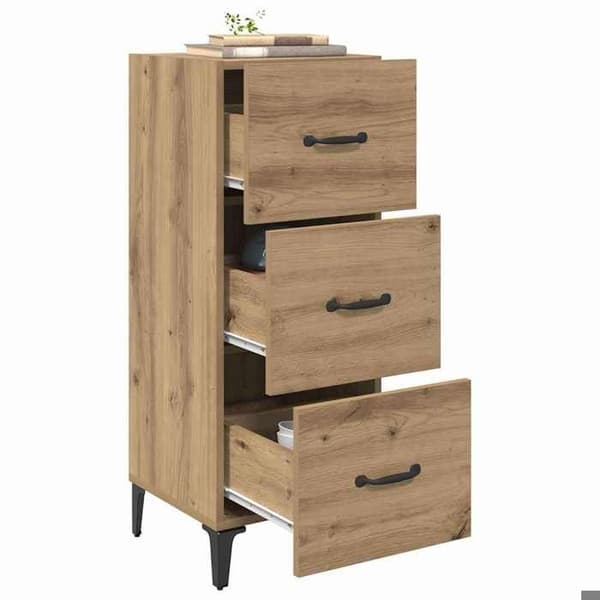 Maison Exclusive - Buffet i håndlavet egetræ 34,5 x 34 x 90 cm Ingeniørtræ