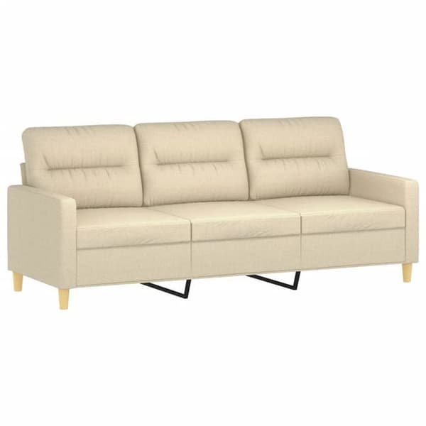 Maison Exclusive - Set med 2 soffor med kuddar i krämfärgad tyg