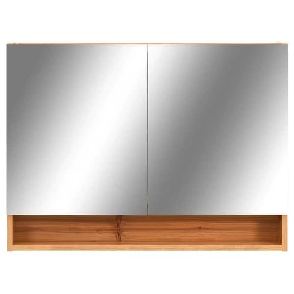 Maison Exclusive - LED spejlskab til badeværelse Eg 80x15x60 cm MDF