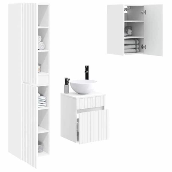 Maison Exclusive - 3-delars badrumsinredning i blankt vitt