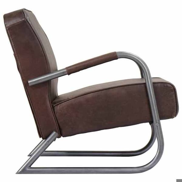Maison Exclusive - Fåtölj brun äkta läder