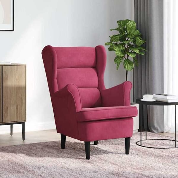 Maison Exclusive - Rød bordeaux velour stol
