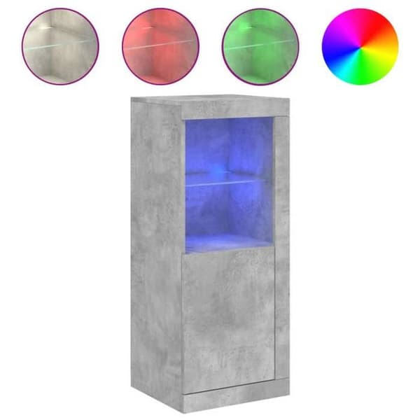 Maison Exclusive - Buffet med LED-lys grå beton 41x37x100 cm