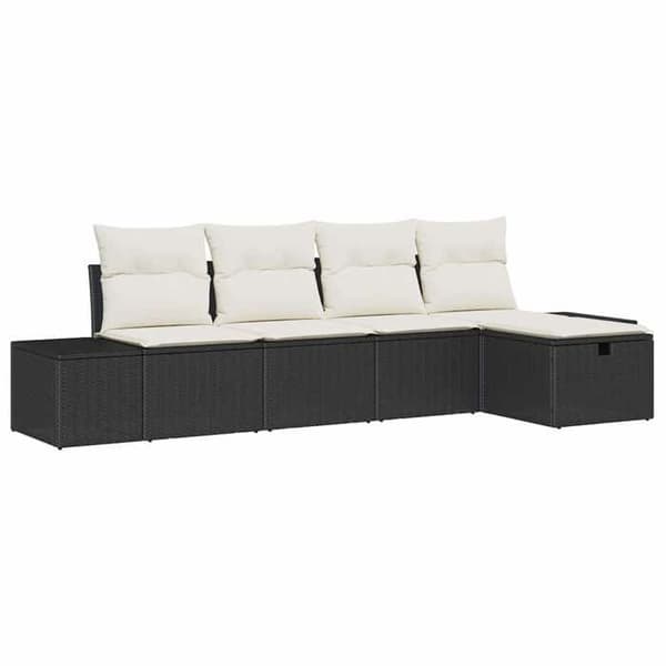 Lounge-soffor - MAISON EXCLUSIVE - Set med 5 delar - Flätad polyrotting - Modulär - Ram i pulverlackerad stål