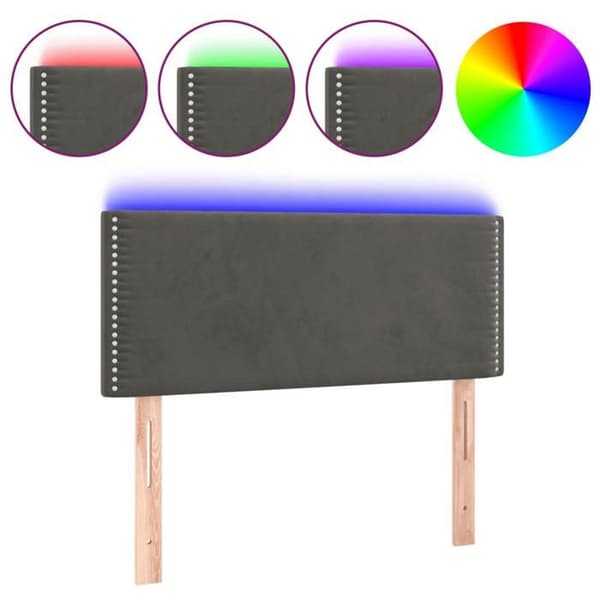 Maison Exclusive - LED-päätyharso Tummanharmaa 90x5x78/88 cm Sametti mörkgrå