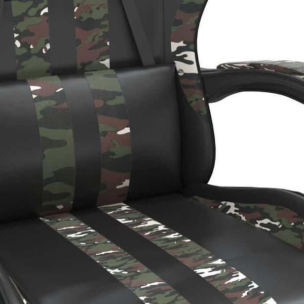 Maison Exclusive - Drejelig spillestol i sort og camouflage kunstlæder