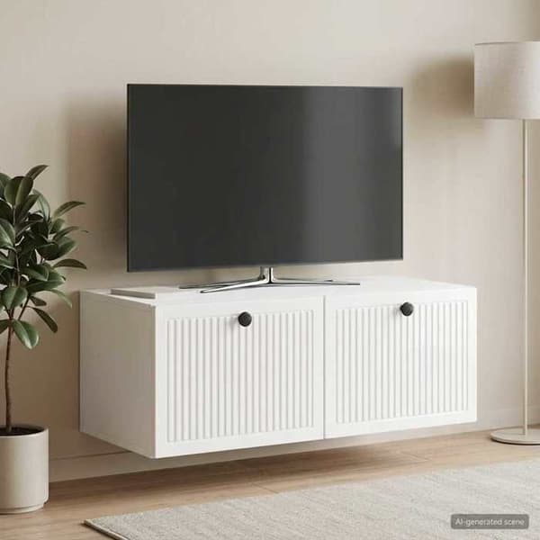 Exklusiv Hem - Väggmonterad TV-möbel Väggmontering Vit glansig 78,5 x 41 x 30 cm