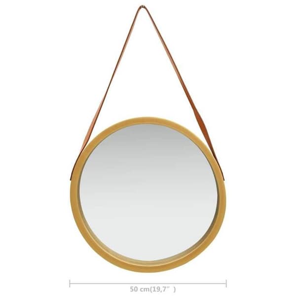 Maison Exclusive - Väggspegel med rem 50 cm Guld