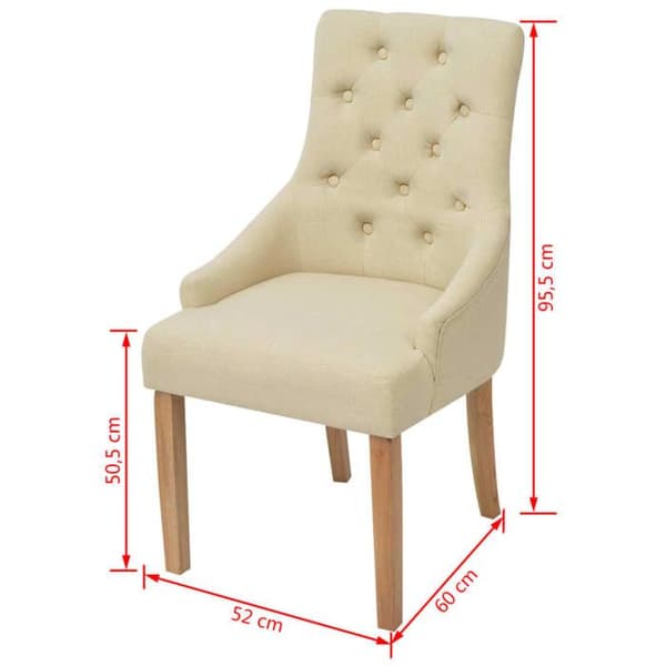 Spisestole - Eksklusivt Hus - Creme - Med armlæn - Egetræ ben Grädde