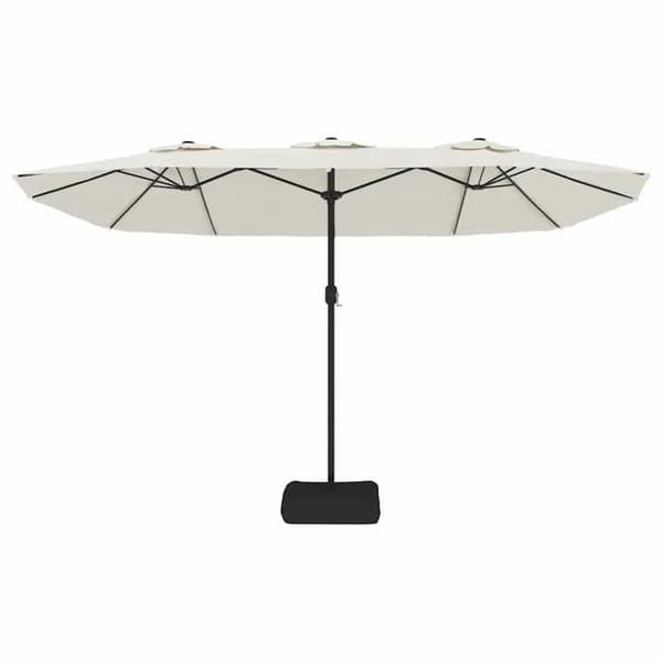 Maison Exclusive - Parasol med dubbel topp vit sand 449x265 cm sandvit