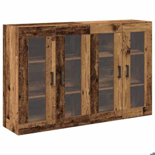 Maison Exclusive - Väggskåp 2 st Antik Trä 69,5 x 34 x 90 cm