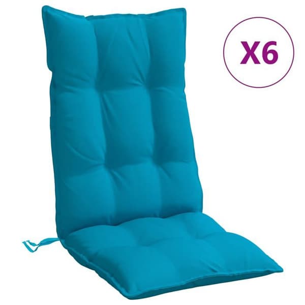 Maison Exclusive - Stolar med hög rygg kuddar set om 6 ljusblå