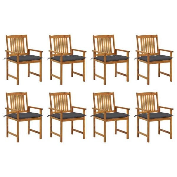 Maison Exclusive - Havestole med puder sæt af 8 Solid akacietræ